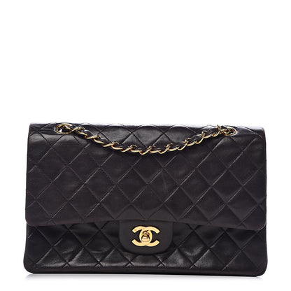 Chanel Lambskin Quilted Medium Double Flap Black 1 of 15