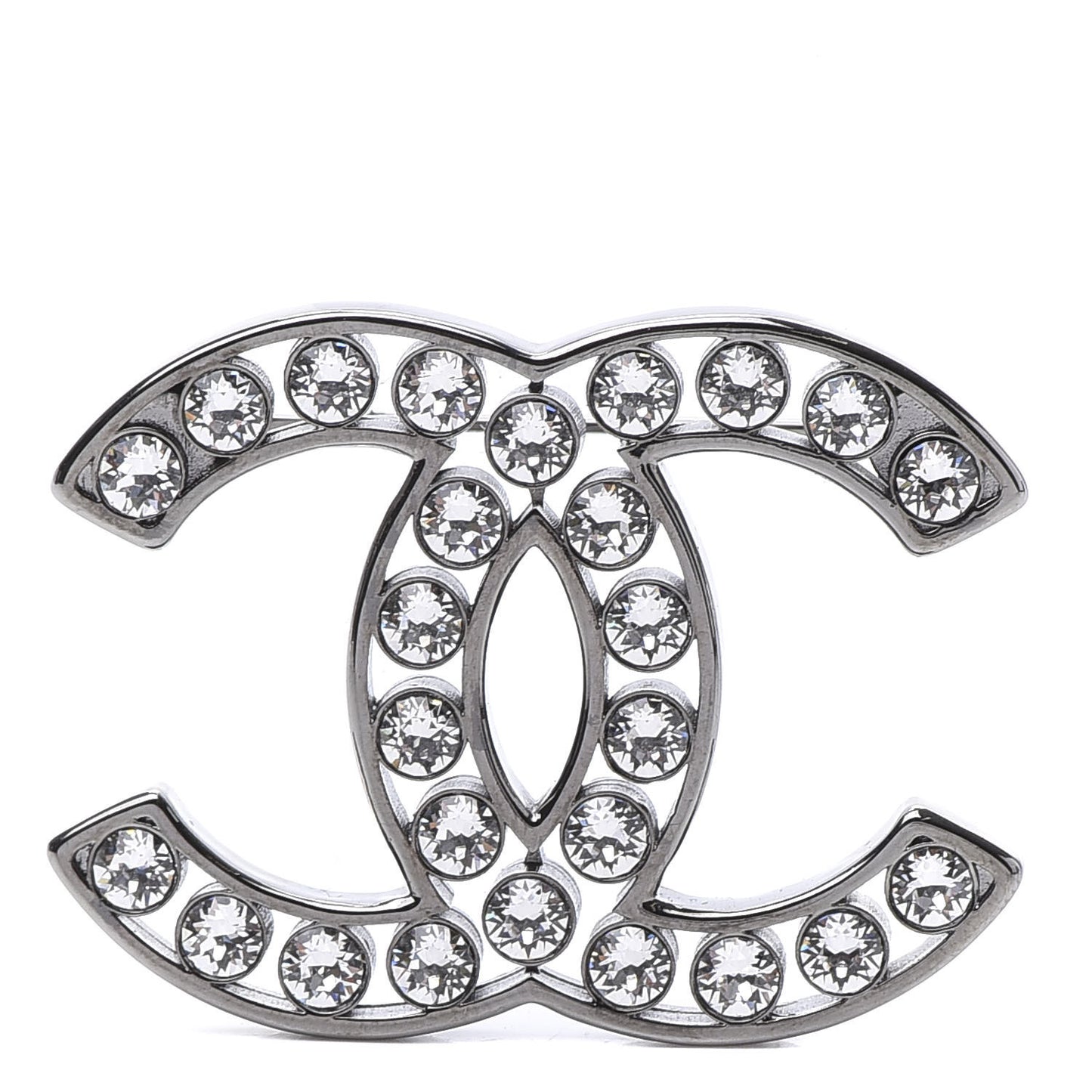 Crystal CC Brooch Silver