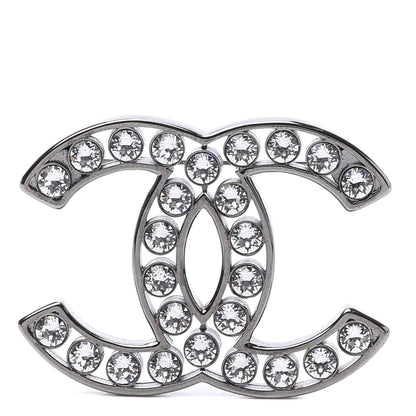 Chanel Crystal CC Brooch Silver 1 of 5