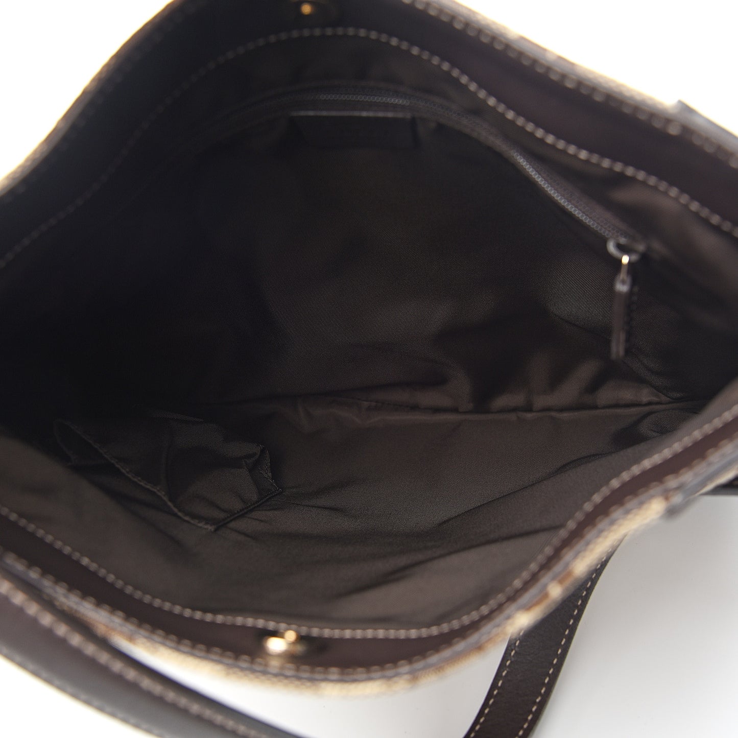 Canvas Horsebit Hobo Shoulder Bag Dark Brown