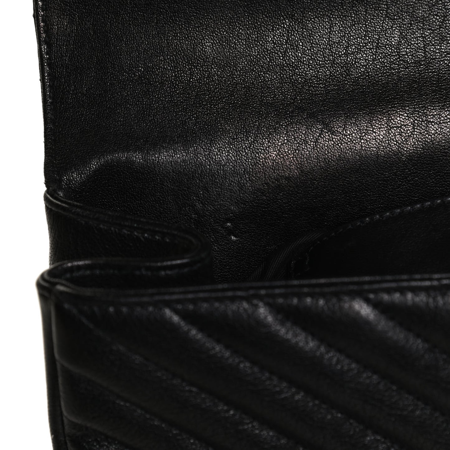 Sheepskin Matelasse Chevron Monogram Large College Satchel Black