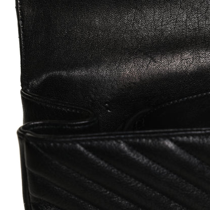 Saint Laurent Sheepskin Matelasse Chevron Monogram Large College Satchel Black 14 of 14