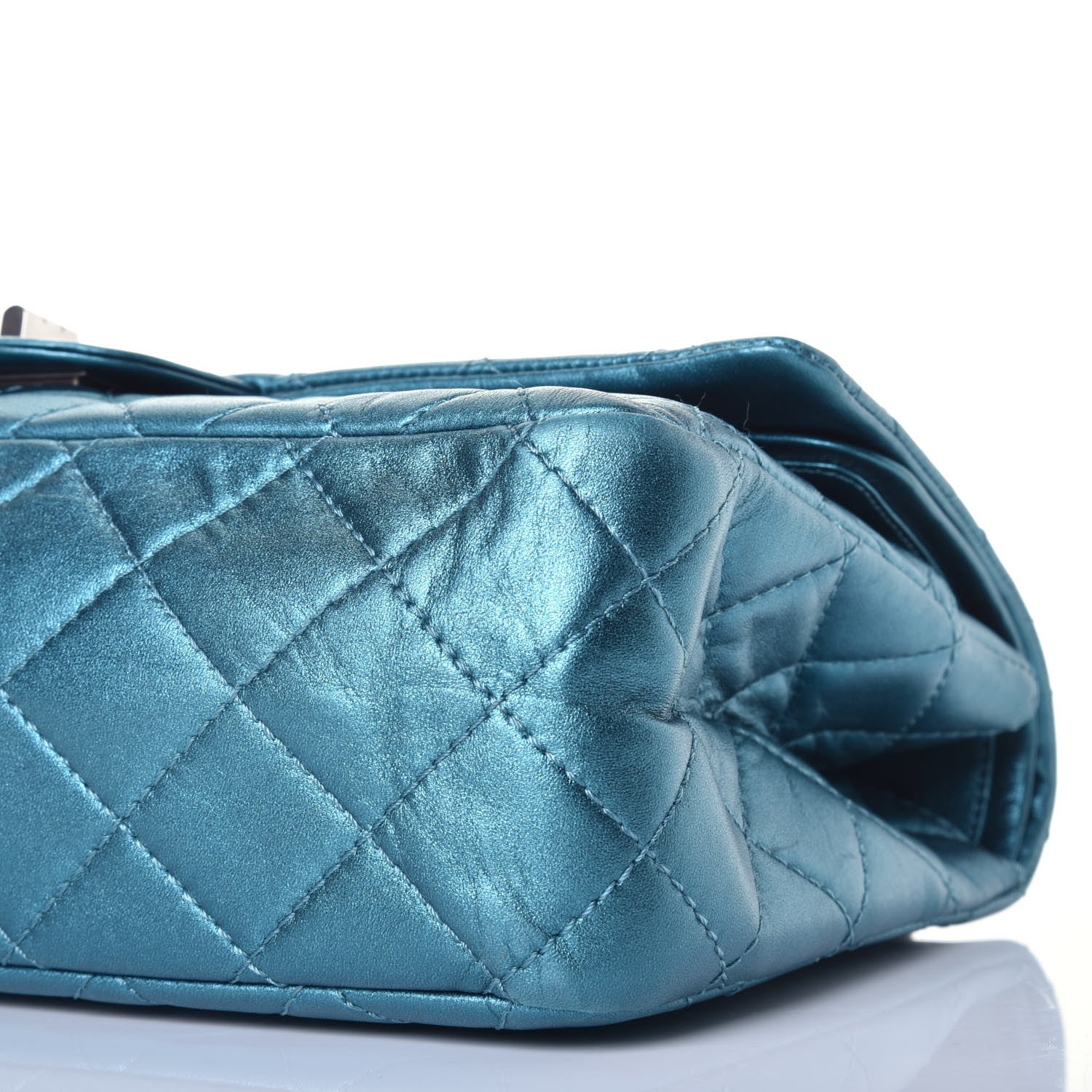 Chanel Metallic Calfskin Quilted 2.55 Reissue 227 Flap Turquoise 9 of 10