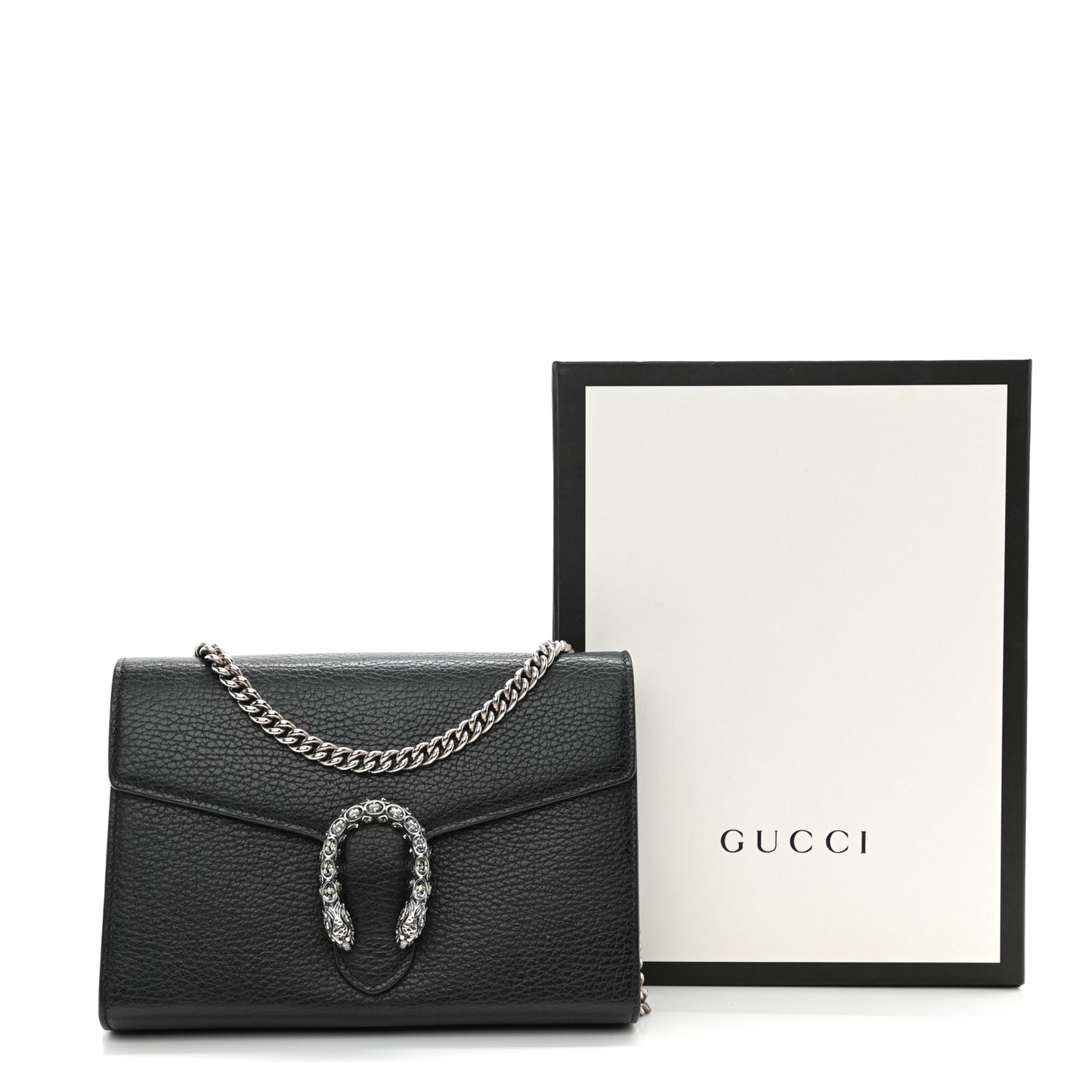 Calfskin Mini Dionysus Chain Wallet Black