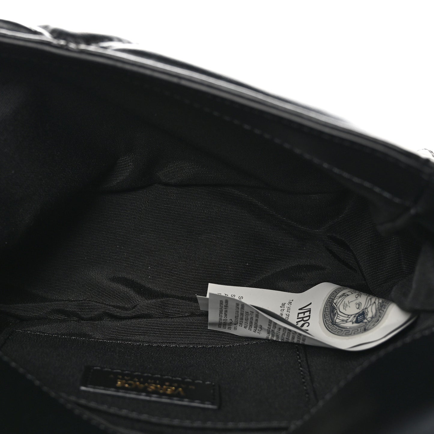 Nappa Quilted Medusa Top Handle Shoulder Bag Black