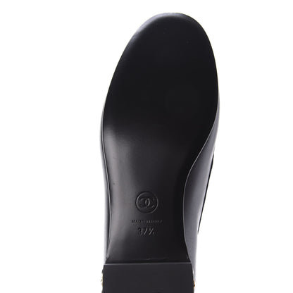 Chanel Calfskin CC Chain Mocassin Loafers 37.5 Black 8 of 9