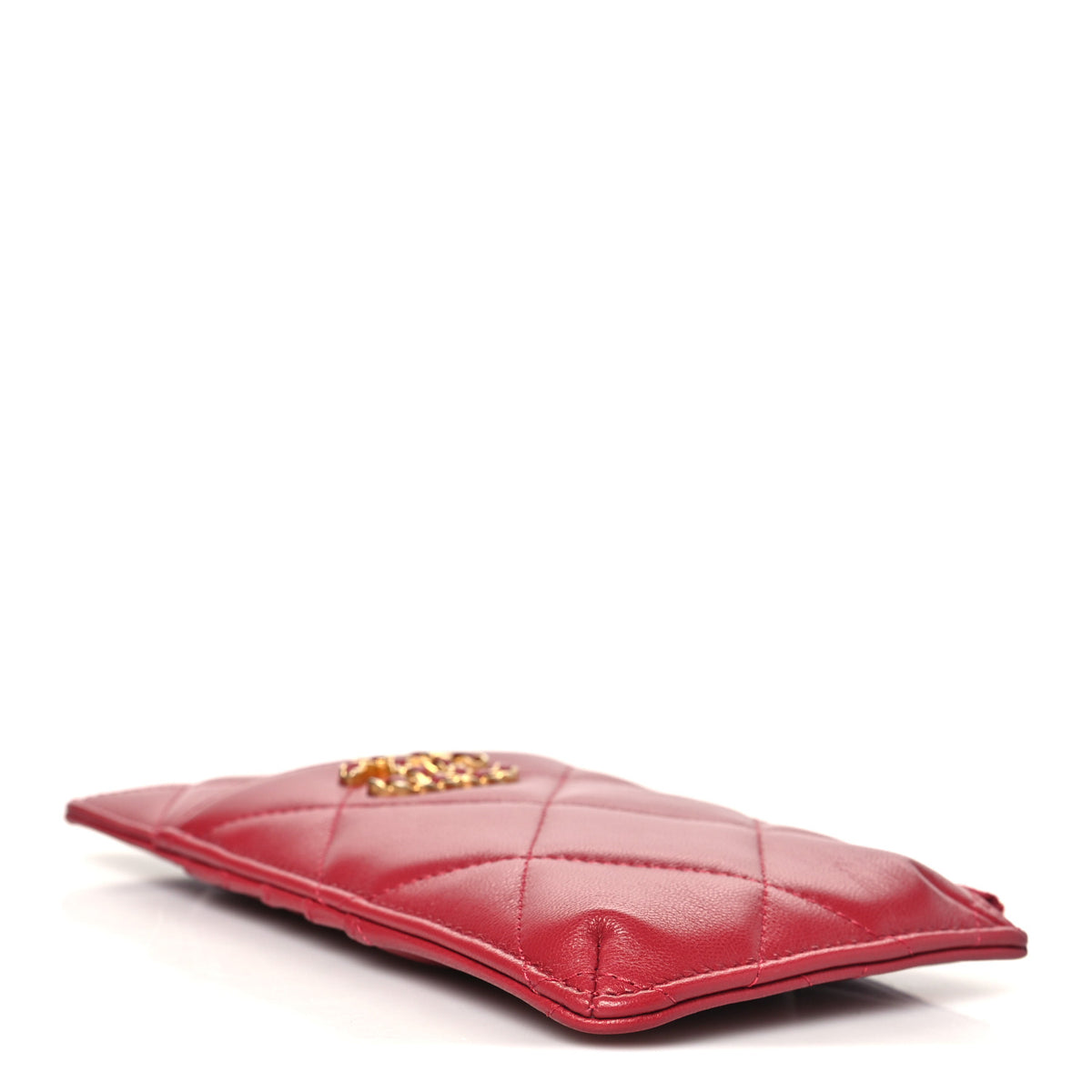 Chanel Lambskin Quilted Chanel 19 Phone and Card Holder Red 4 of 11