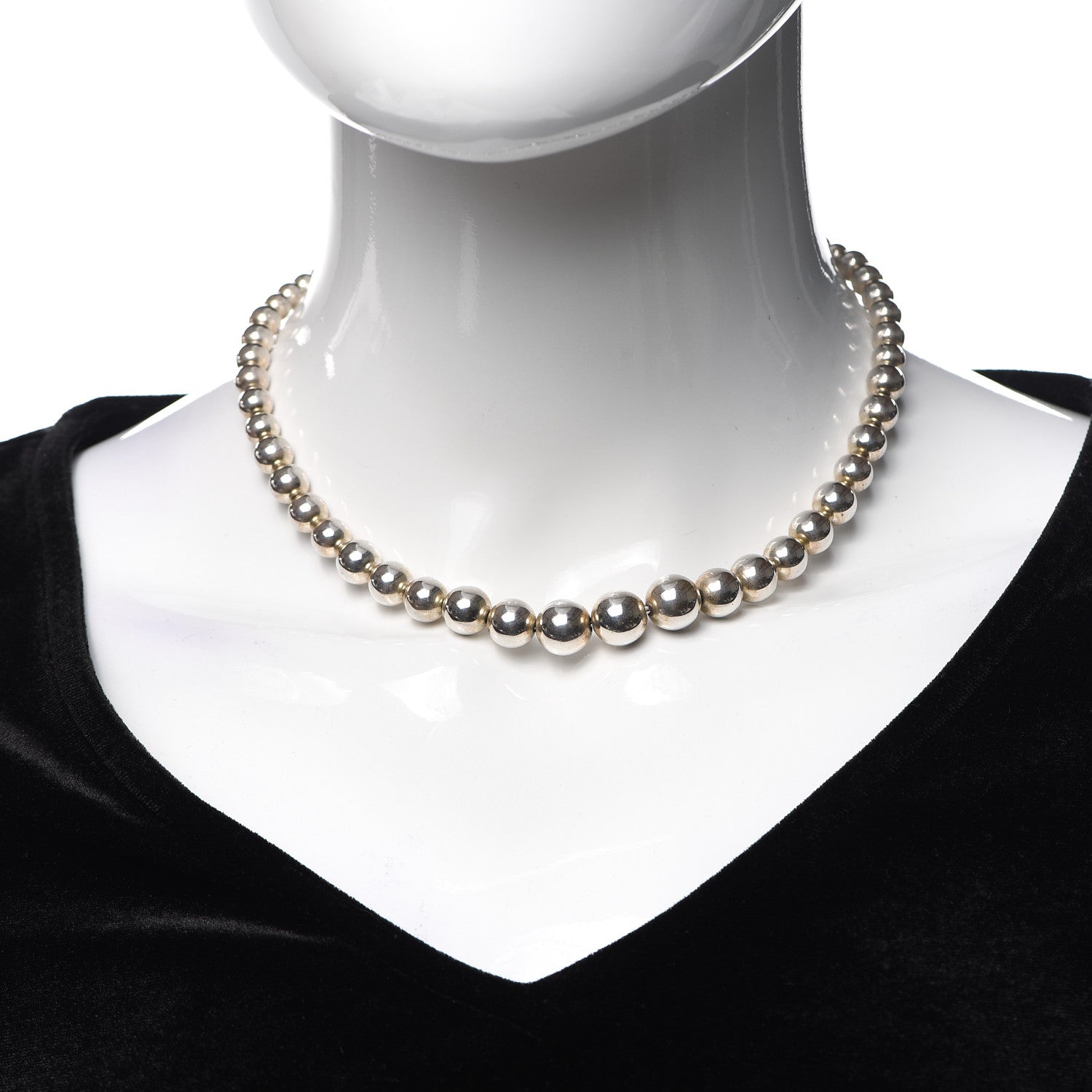 Tiffany Sterling Silver HardWear Graduated Ball Necklace 2 of 6