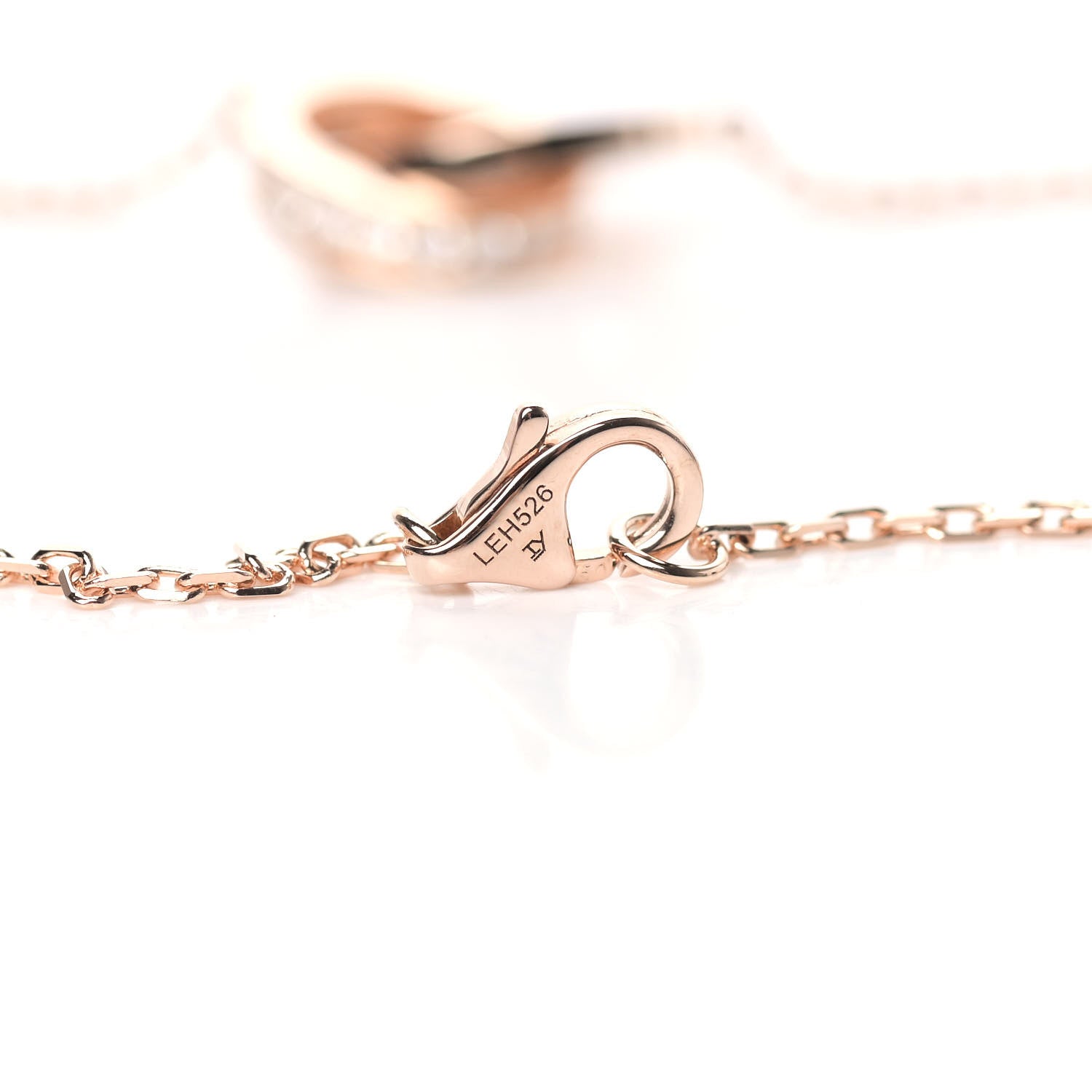 Cartier 18K Pink Gold Diamond Interlocking LOVE Paved Necklace 4 of 6