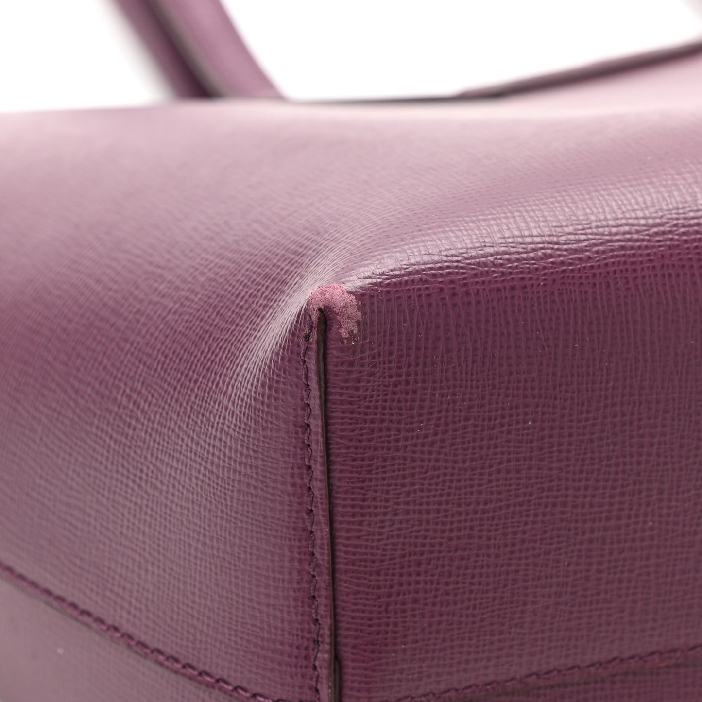 Grained Calfskin Small T Tote Bordeaux