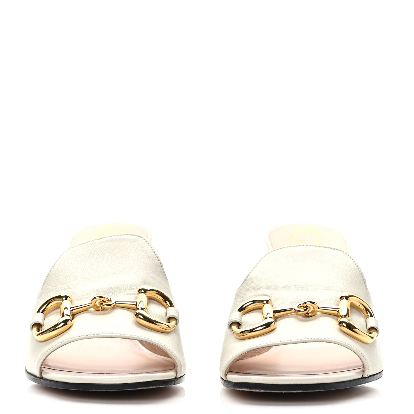 Nappa Horsebit 75mm Slide Sandals 38.5 Mystic White