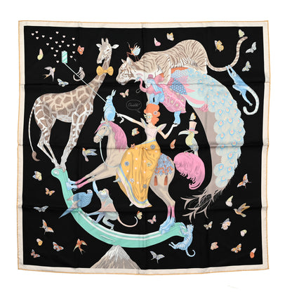 Hermes Silk Story Scarf 90 Marron Black Jaune Multicolor 1 of 7