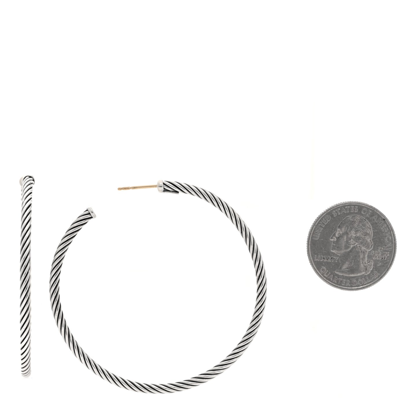 Sterling Silver Extra Large Cable Classics Hoop Earrings