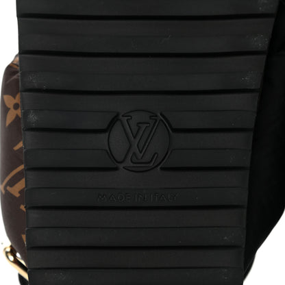 Louis Vuitton Calfskin Padded Nylon Monogram Paseo Flat Comfort Sandals 37 Black 8 of 8