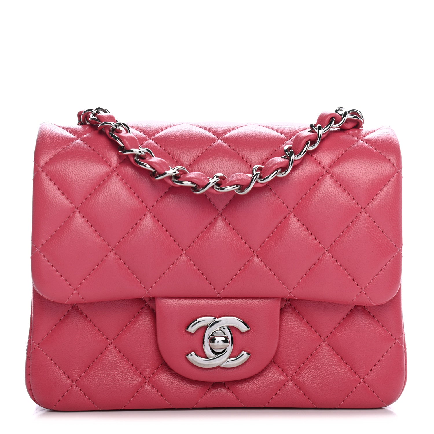 Chanel Lambskin Quilted Mini Square Flap Pink 1 of 9