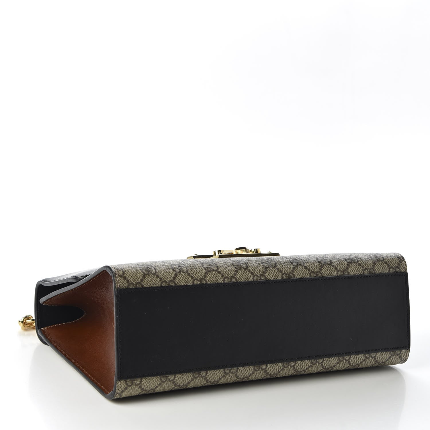 Gucci GG Supreme Monogram Calfskin Medium Padlock Shoulder Bag Beige Black Cuir 3 of 9
