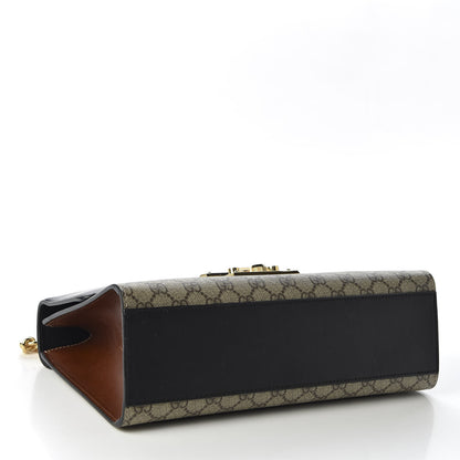 Gucci GG Supreme Monogram Calfskin Medium Padlock Shoulder Bag Beige Black Cuir 3 of 9