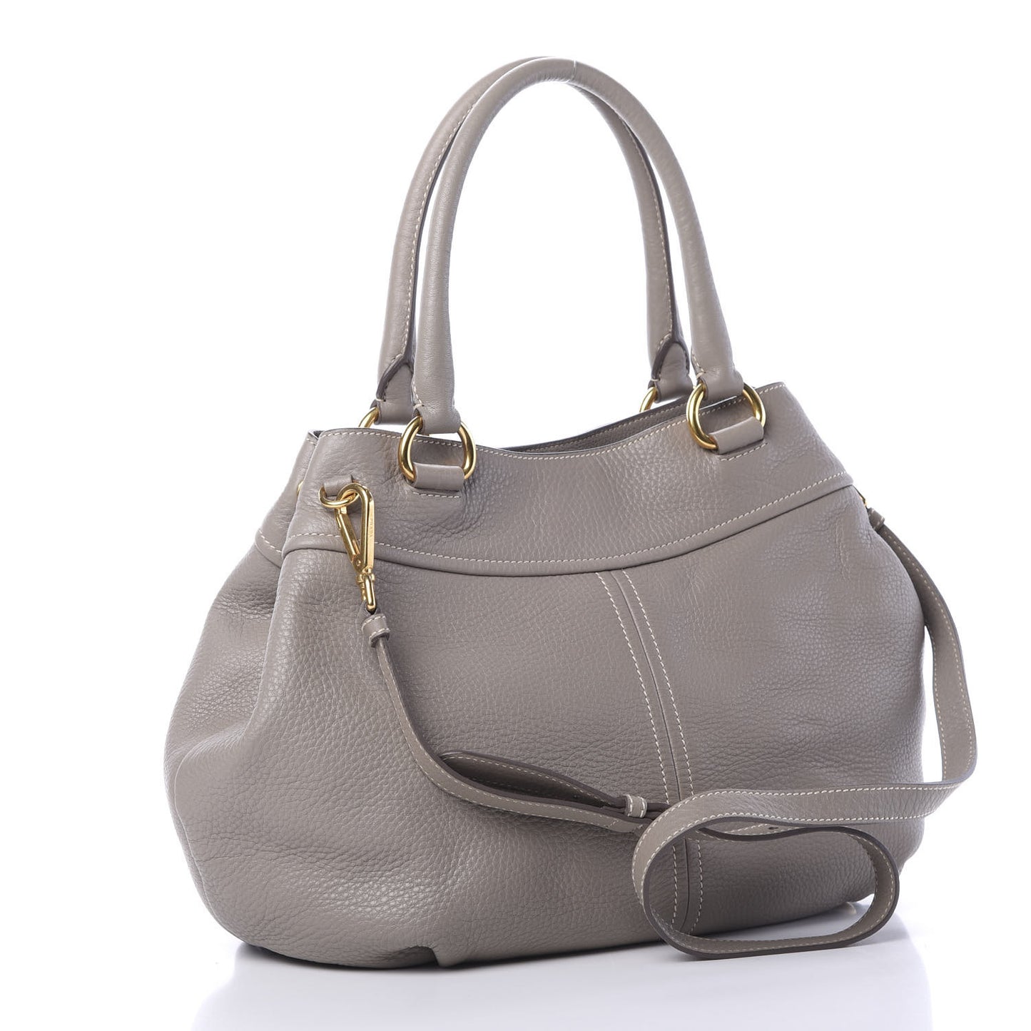 Vitello Daino Shoulder Bag Argilla