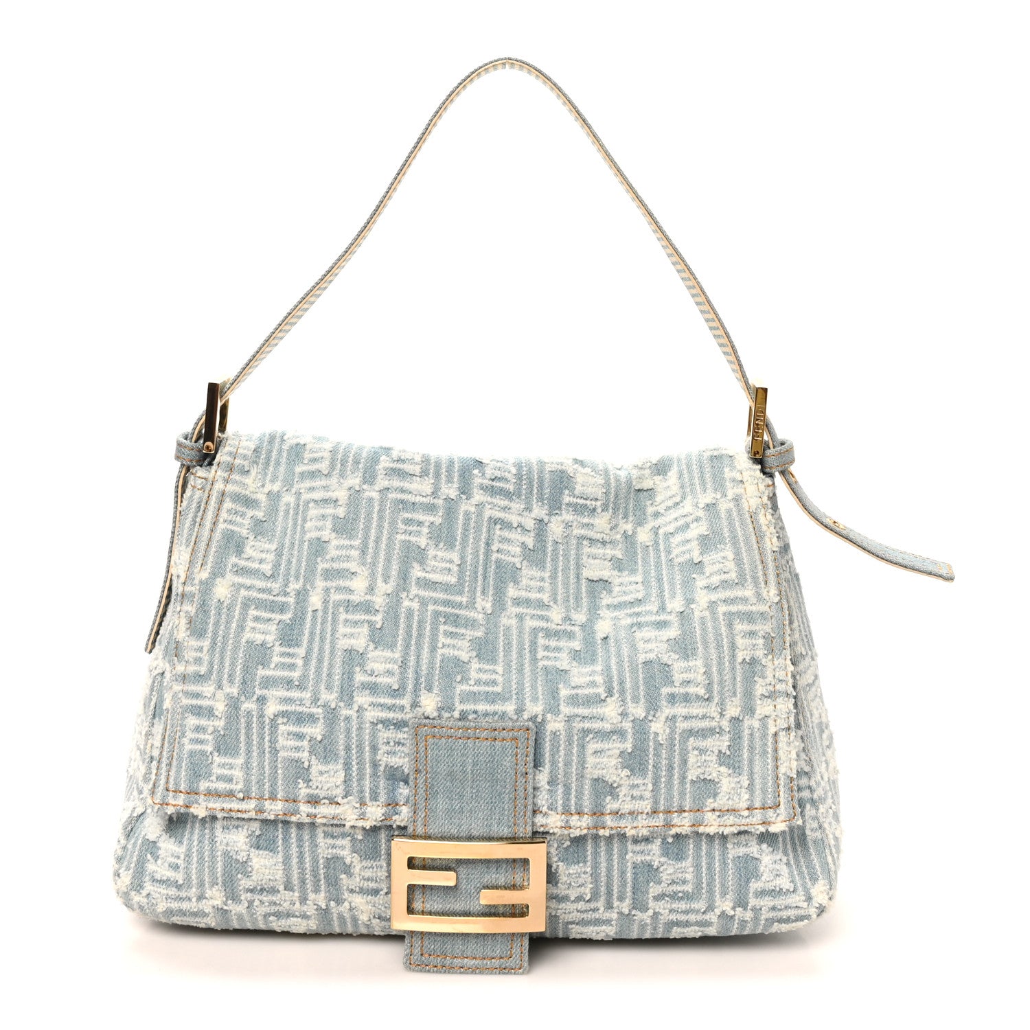 Fendi Denim Zucca Mama Baguette Blue 1 of 9