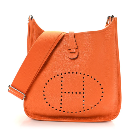 Hermes Taurillon Clemence Evelyne III PM Orange 1 of 8
