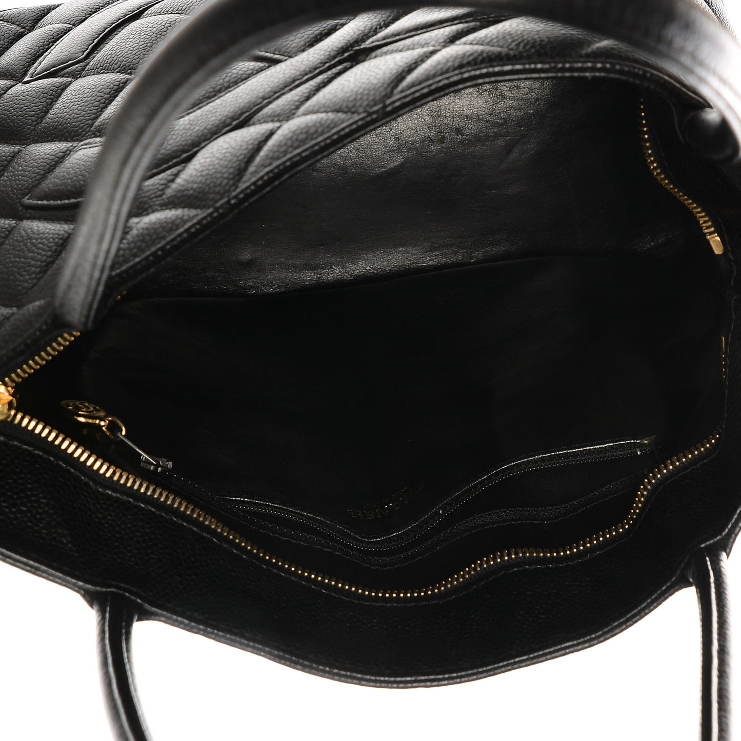 Caviar Quilted Medallion Tote Black