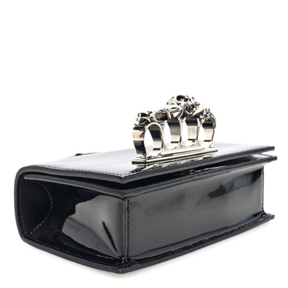 Alexander McQueen Patent Mini Jeweled Knuckle Satchel Black 4 of 10