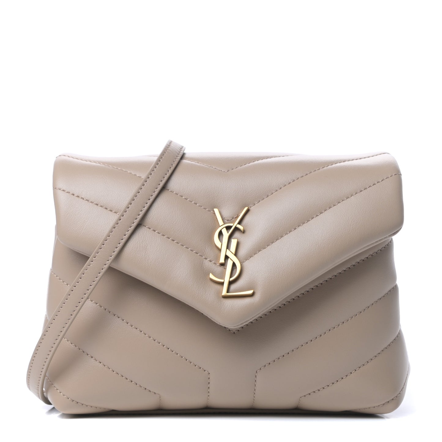 Calfskin Y Quilted Monogram Toy Loulou Crossbody Bag Dark Beige