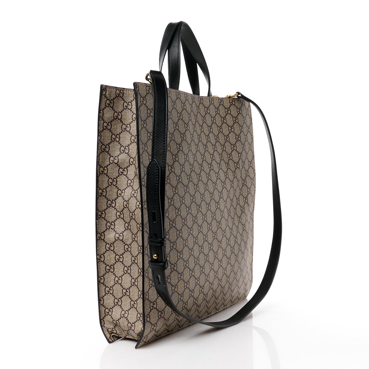 Soft GG Supreme Monogram Kingsnake Vertical Tote Black