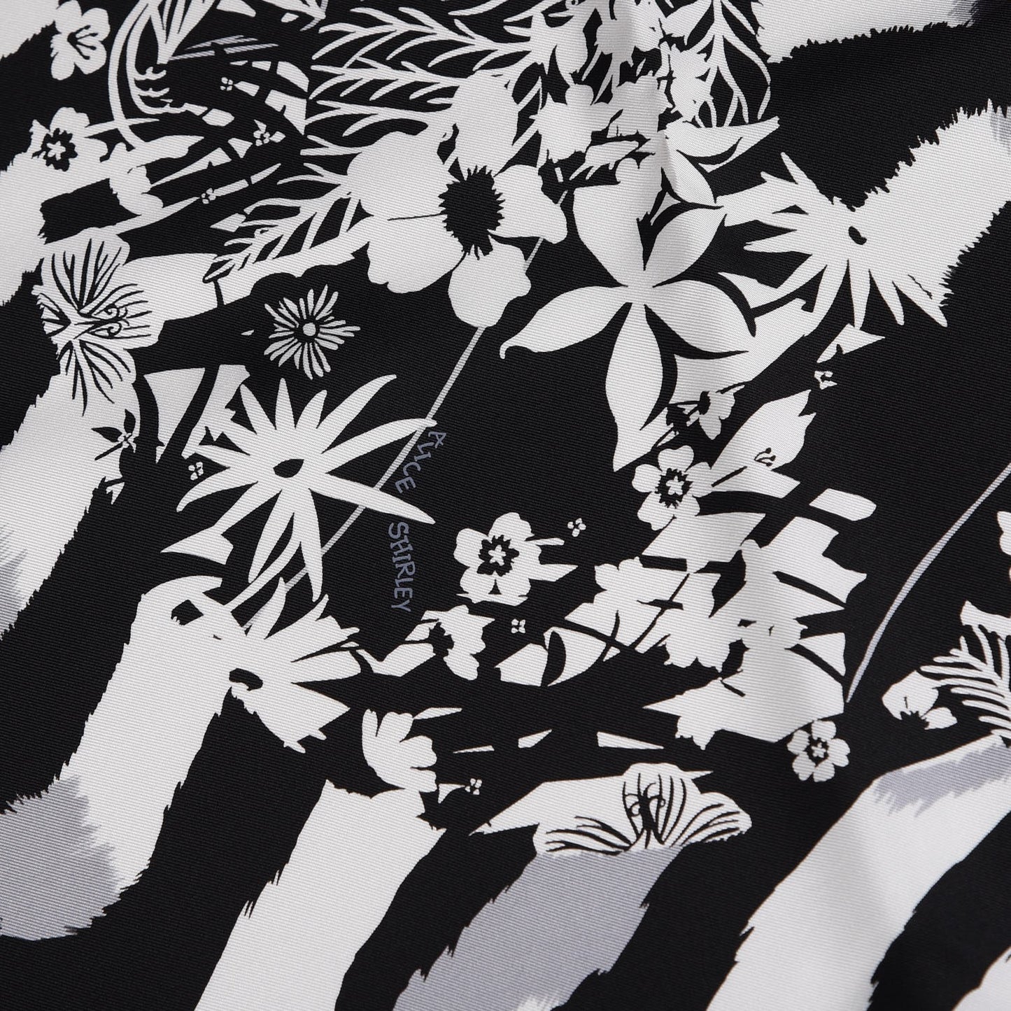 Silk Tyger Tyger Scarf 90 Noir Blanc Gris