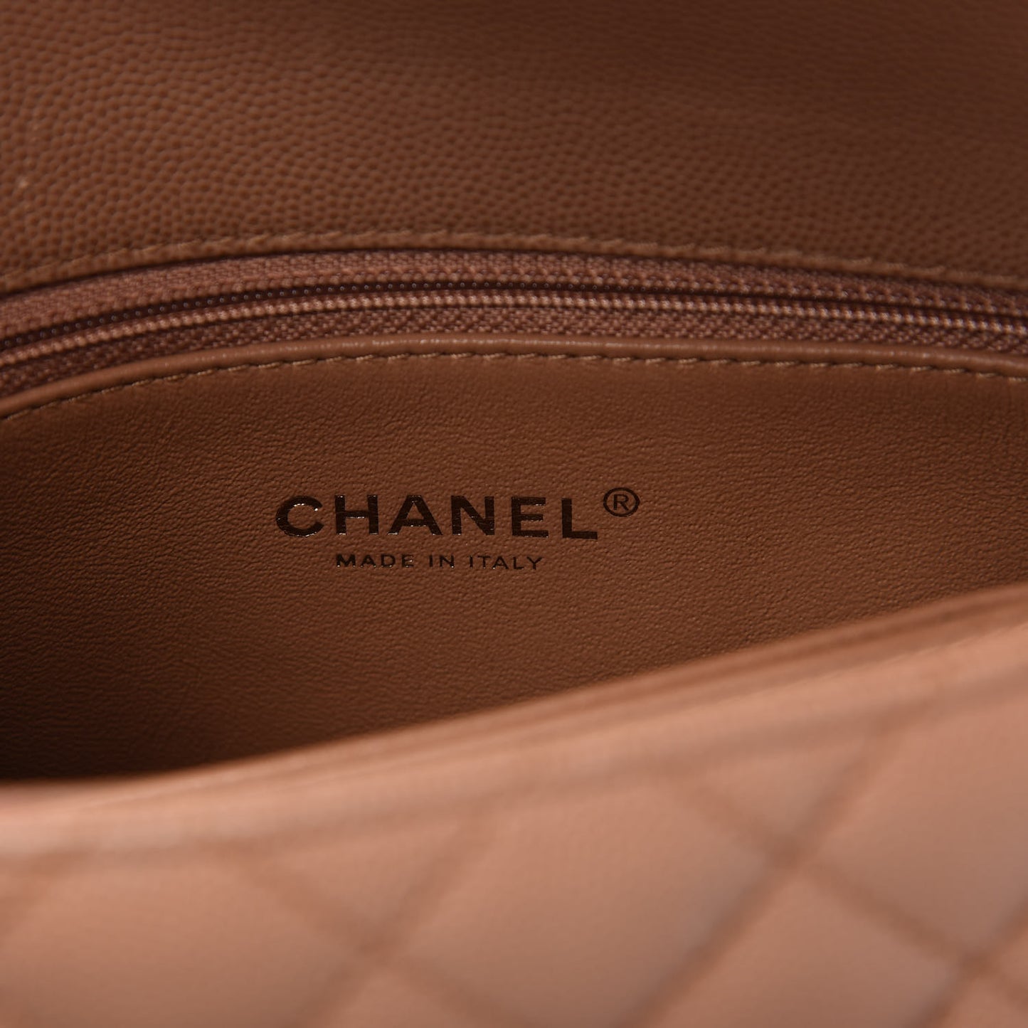 Caviar Lizard Quilted Mini Coco Handle Flap Beige