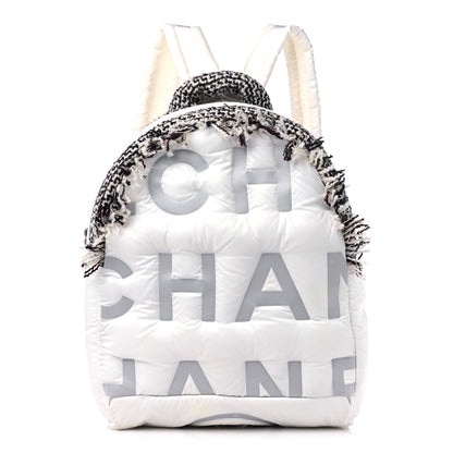 Chanel Nylon Tweed Coco Neige Small Doudoune Backpack Ivory 1 of 12