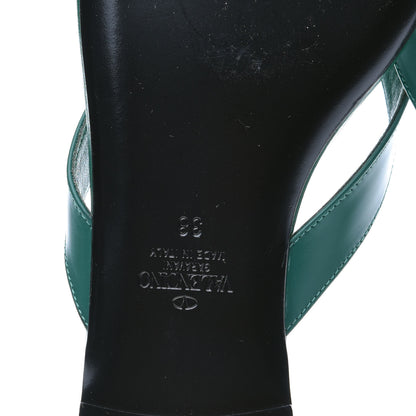 Valentino Garavani Calfskin Rockstud Thong Sandals 38 Green 7 of 10