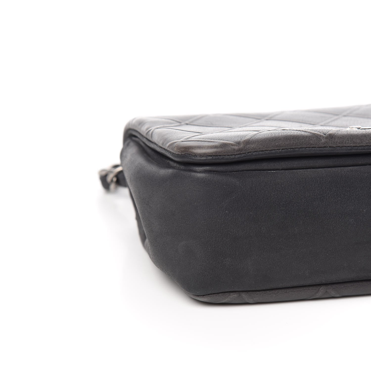 Chanel Calfskin Diamond Embossed New Chic Flap Grey 8 of 10