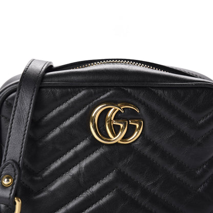 Gucci Calfskin Matelasse Mini GG Marmont Chain Shoulder Bag Black 14 of 14