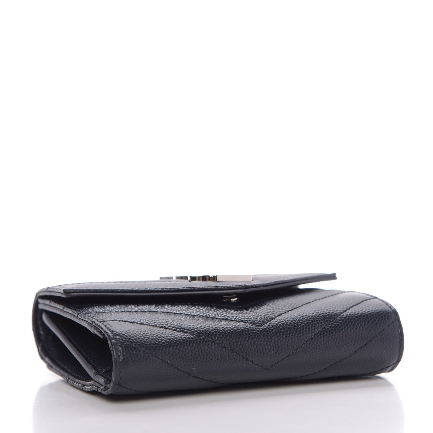 Grain De Poudre Matelasse Chevron Small Monogram Envelope Wallet Navy