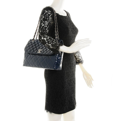 Chanel Vinyl Quilted In The Business Flap Dark Blue 2 of 8