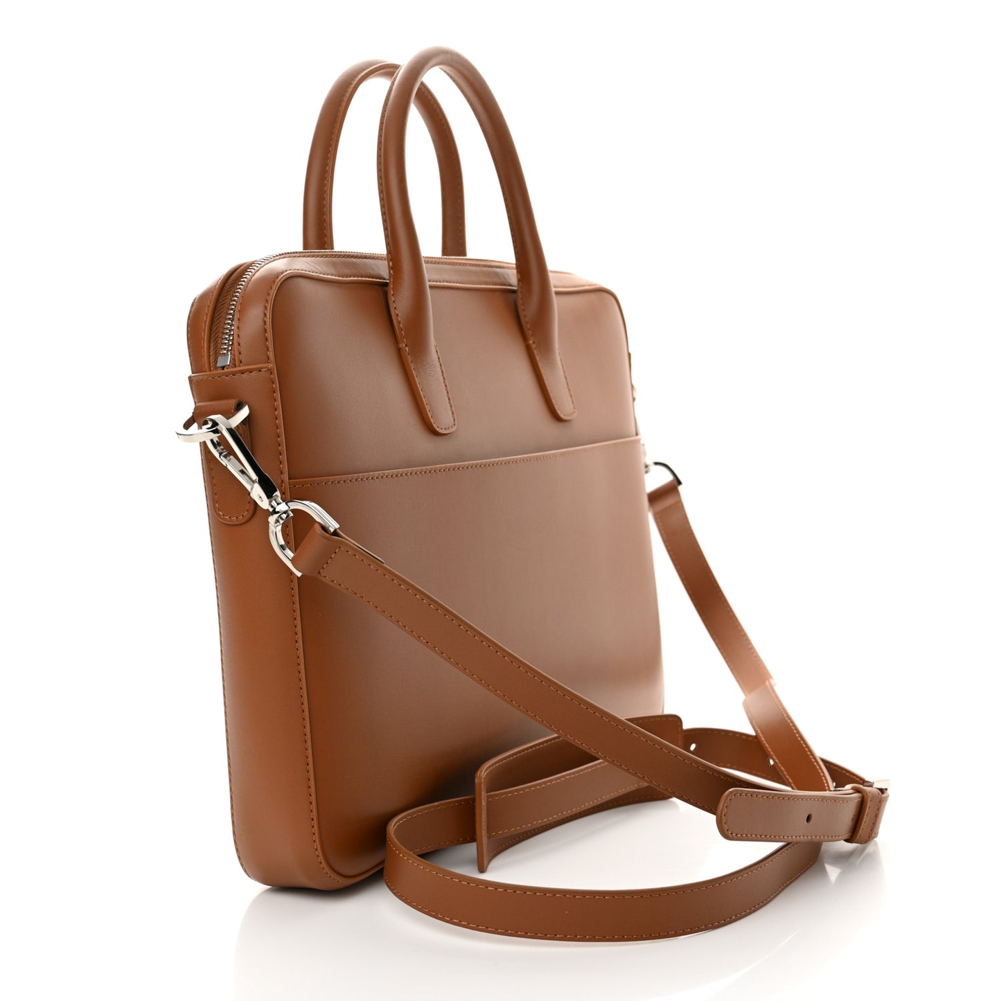Calfskin Small Briefcase Saddle