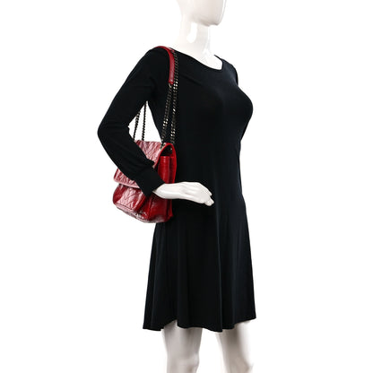 Saint Laurent Crinkled Calfskin Matelasse Monogram Medium Niki Chain Satchel Rouge Eros 2 of 10