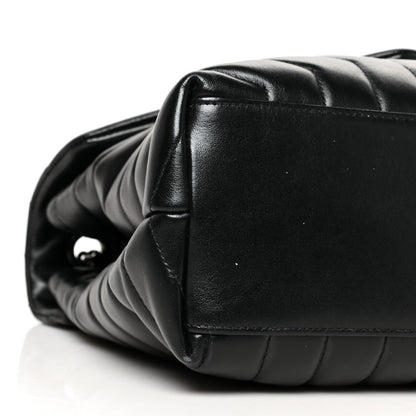 Saint Laurent Calfskin Y Quilted Monogram Medium Loulou Chain Satchel Black 10 of 12