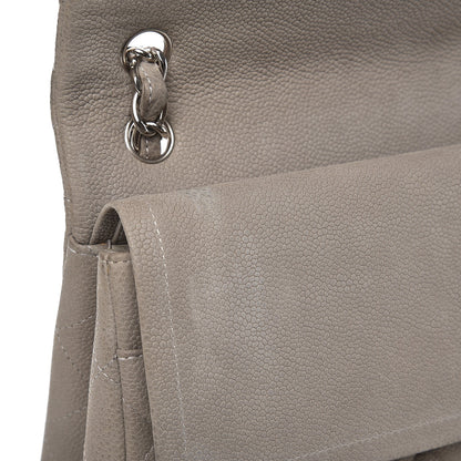Chanel Iridescent Caviar Quilted Jumbo Double Flap Light Grey 8 of 11