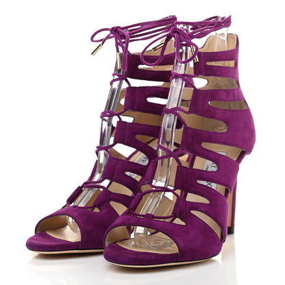 Jimmy Choo Suede Hitch 100 Lace Up Sandals 39.5 Madeline 3 of 6