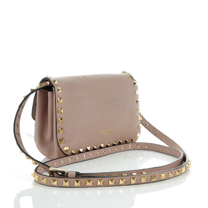 Valentino Garavani Vitello Mini Rockstud Flap Saddle Crossbody Bag Poudre 3 of 7