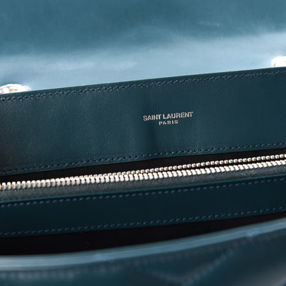 Saint Laurent Calfskin Y Quilted Monogram Medium Loulou Chain Satchel Dark Turquoise 9 of 11