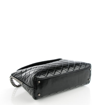 Chanel Glazed Calfskin Quilted Hobo Black 4 of 7