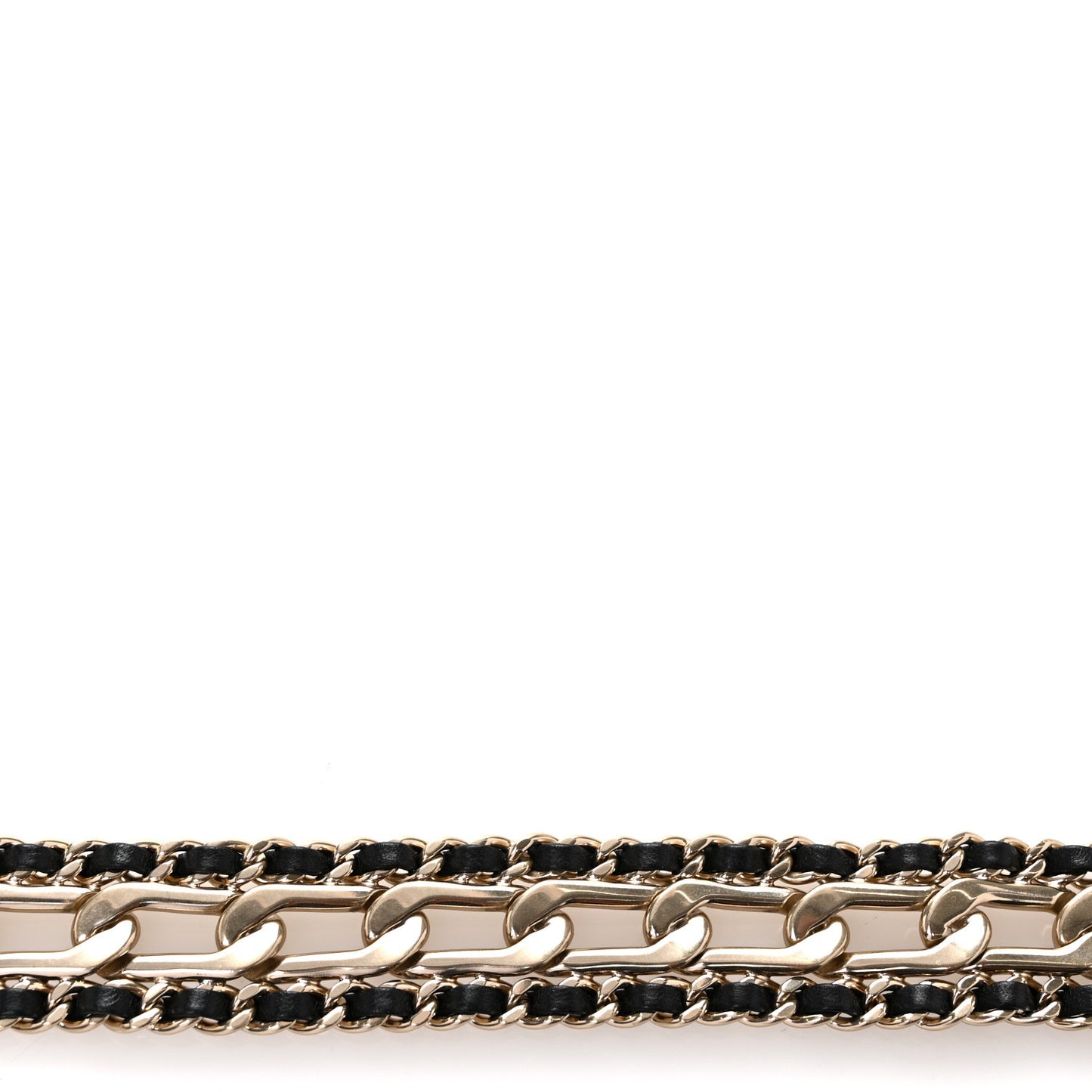 Calfskin Lambskin Metal Chain Belt 70 28 Black