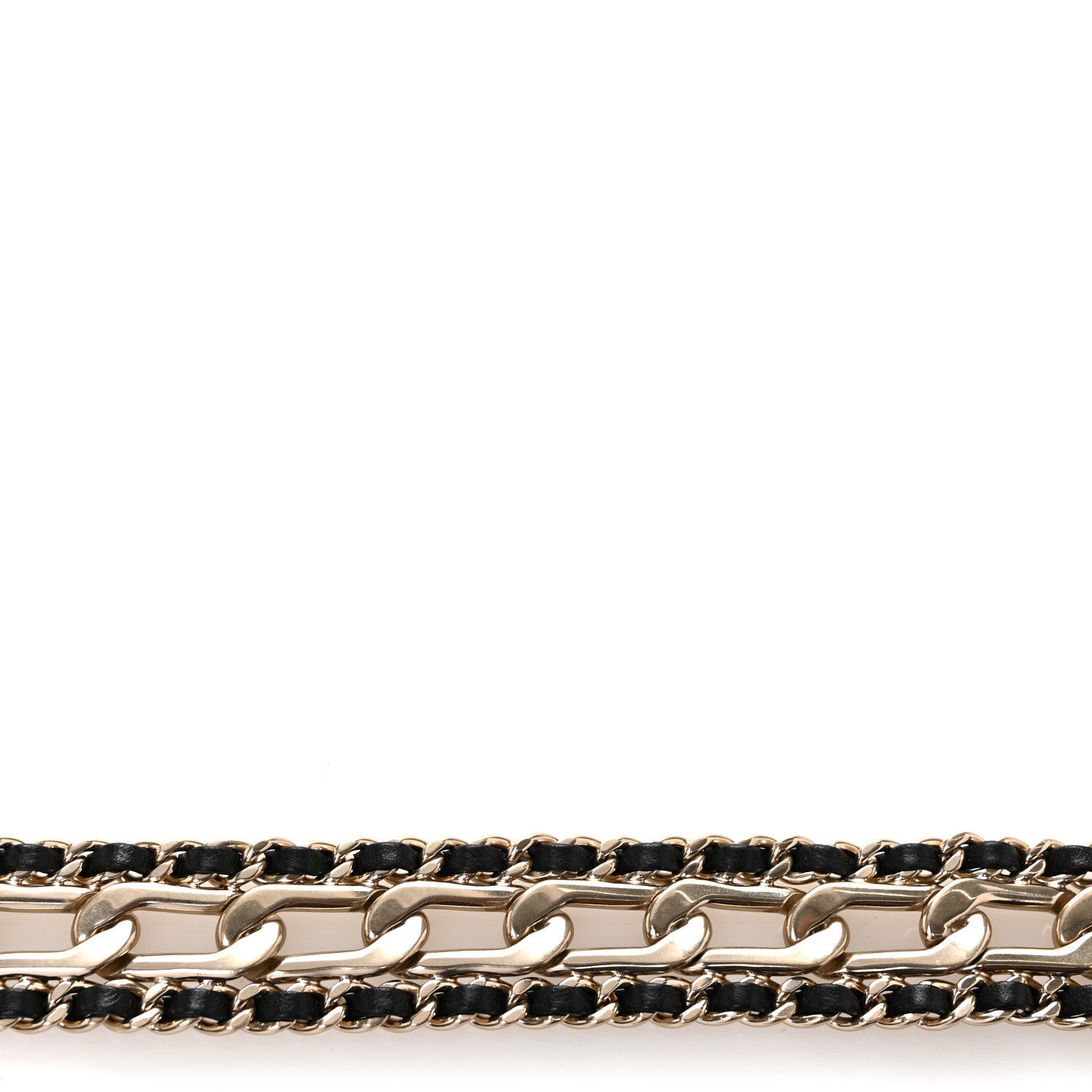 Chanel Calfskin Lambskin Metal Chain Belt 70 28 Black 3 of 6