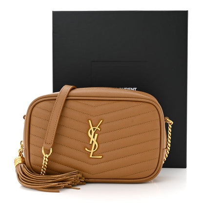 Saint Laurent Grain De Poudre Matelasse Monogram Mini Lou Camera Bag Dark Natural 11 of 11