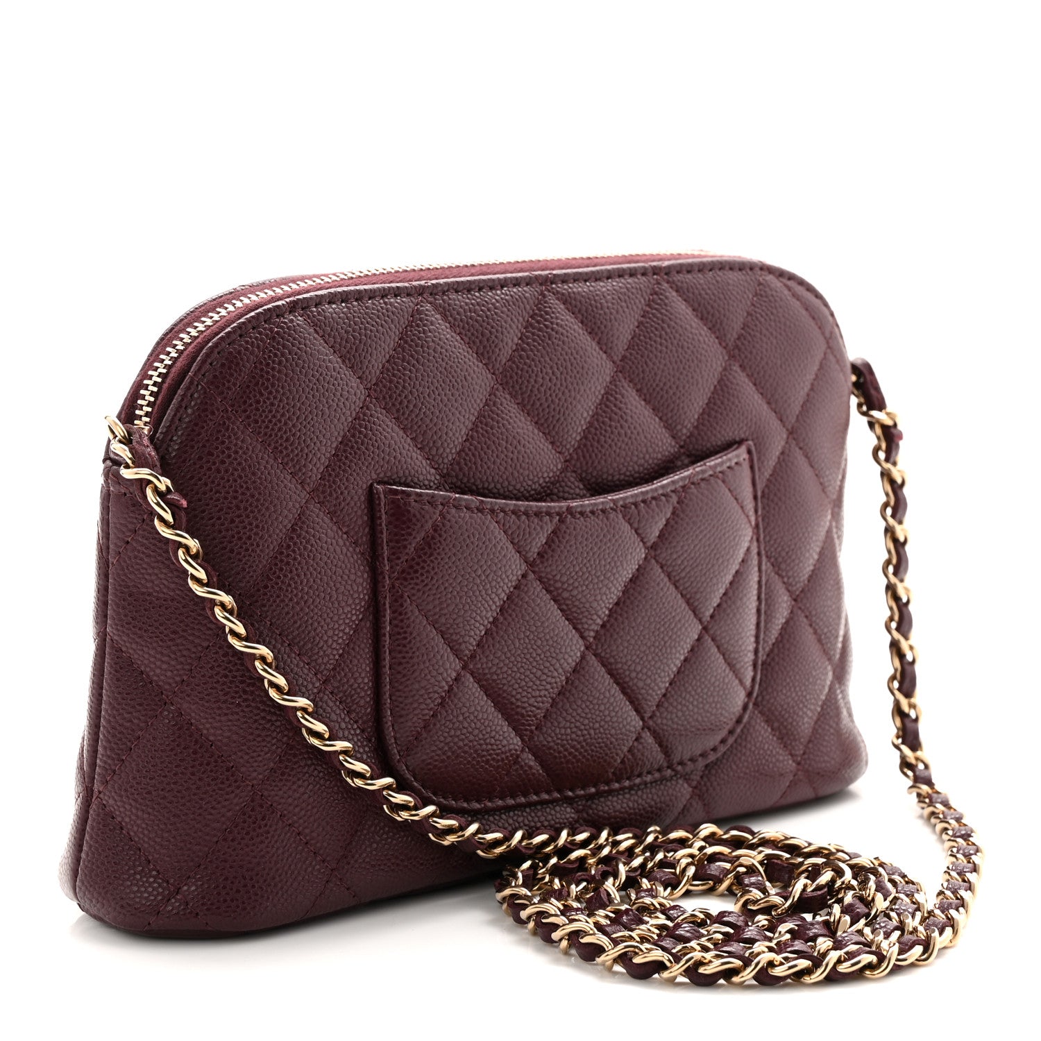 Chanel Caviar Quilted Classic Clutch With Chain Dark Burgundy 3 of 11