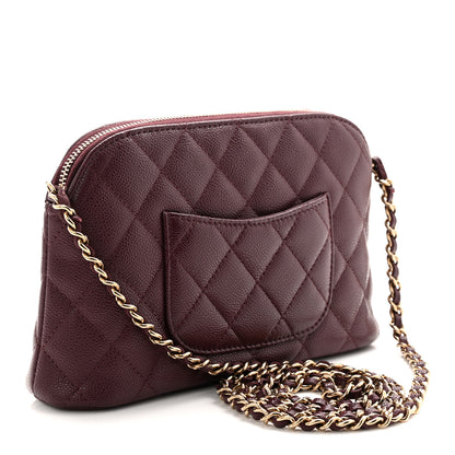 Chanel Caviar Quilted Classic Clutch With Chain Dark Burgundy 3 of 11