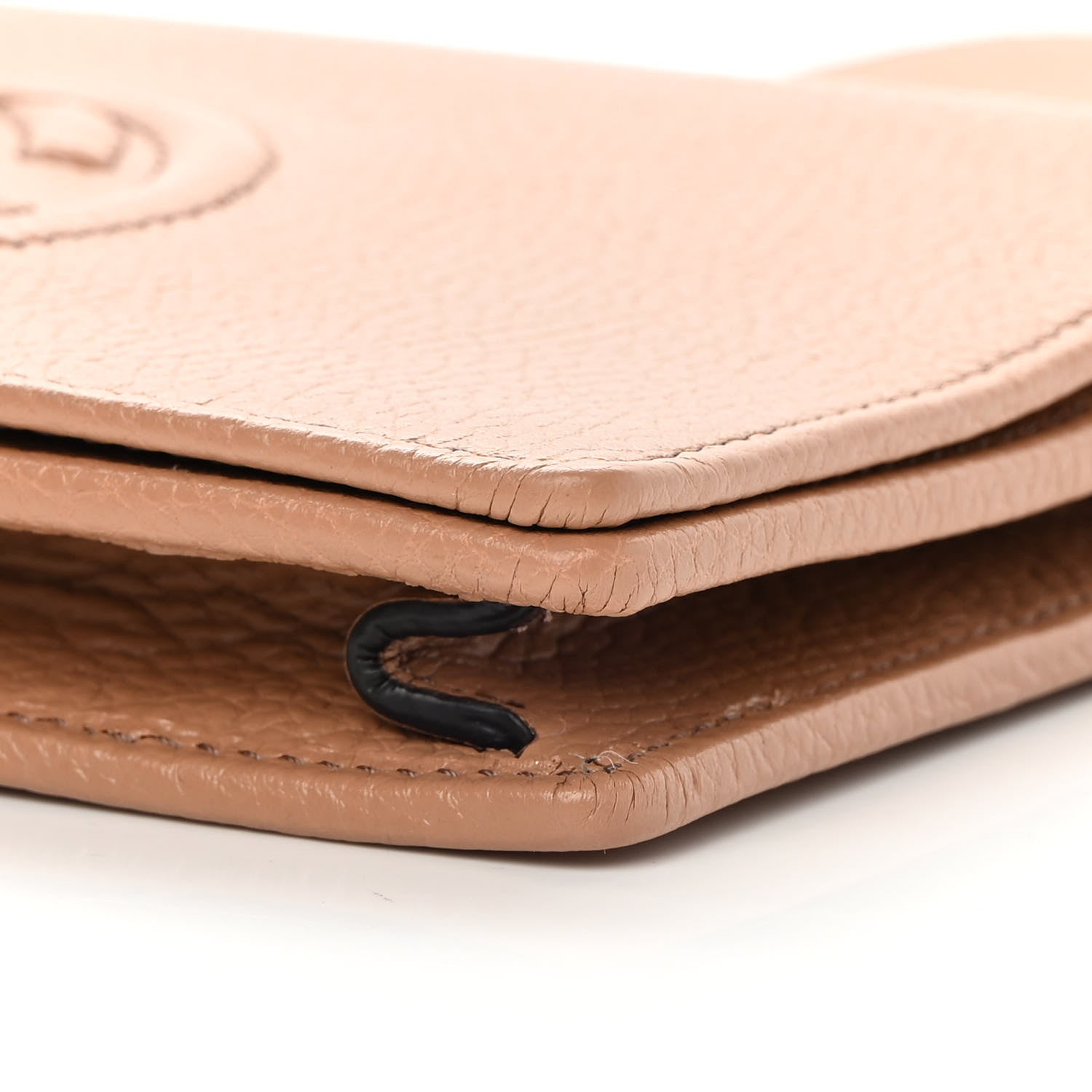 Gucci Pebbled Calfskin Soho Wallet on Chain Camelia 9 of 12